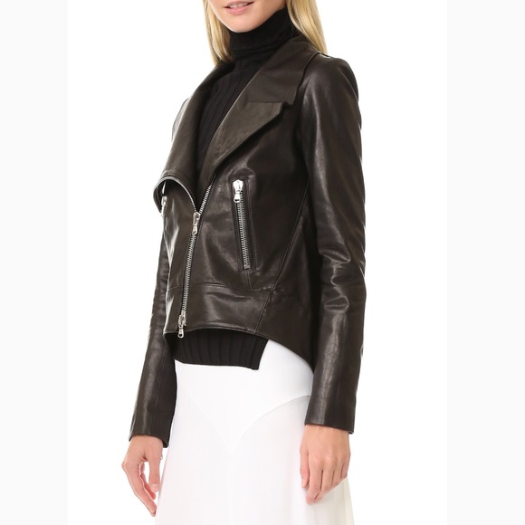 Veronica Beard Jackets & Blazers - Leather Moto jacket with pleated swing back